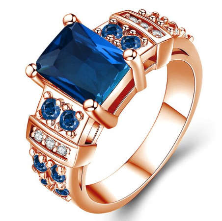 Breathtaking! Blue 3.50ct Cr.Sapphire Designer Gold Ring. Size 7|N-O