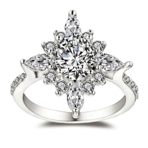 Sparkling 3.14ct Cr.Diamond Engagement Ring. Size 8 | P-Q | 18mm