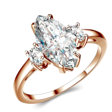 Beautiful 2.70ct Marquise Rose Gold Tone Glamour Ring. Size 8 | P-Q | 18mm