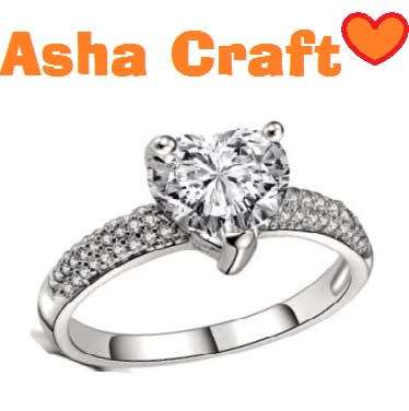 Beautiful 2.60ct Cr.Diamond Engagement Ring, Heart Pave. Size 9|R-