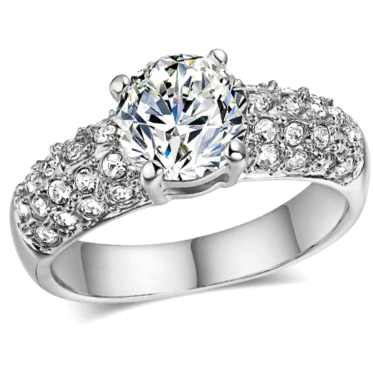 1.81ct Cr.Diamond Solitaire Pave Engagement Ring. Size 8|Q