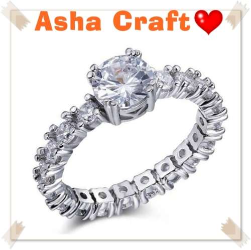 3.53ct Cr.Diamond Solitaire Full Eternity Engagement Ring. Size 7|O