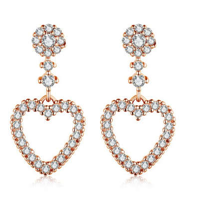 BRAND NEW! Cubic Zirconia Rose Gold GP Dangle Earrings
