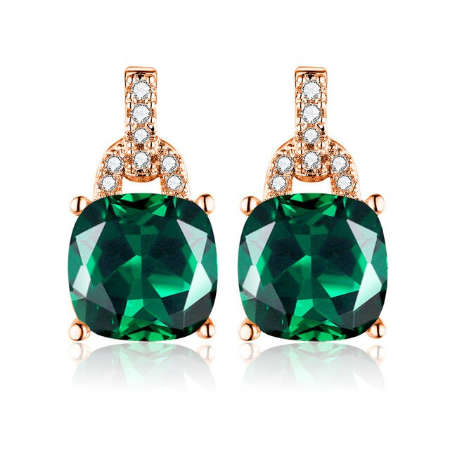 BRAND NEW! Cubic Zirconia Rose Gold GP Stud Earrings