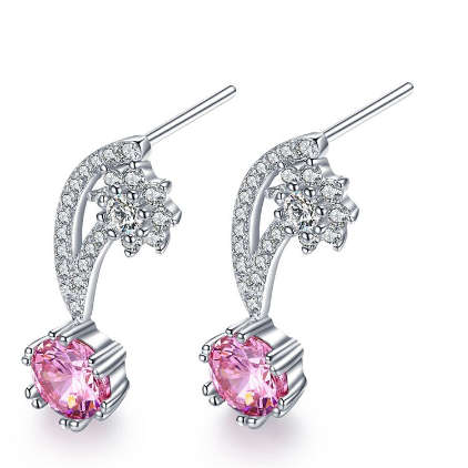 BRAND NEW! Cubic Zirconia White Gold GP Stud Earrings