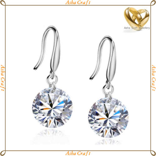 BRAND NEW! 4.00ct Cubic Zirconia White Gold GP Dangle Earrings