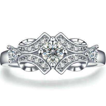 0.47ct Cr.Diamond Designer Inspired Engagement Ring. Size 6|L-