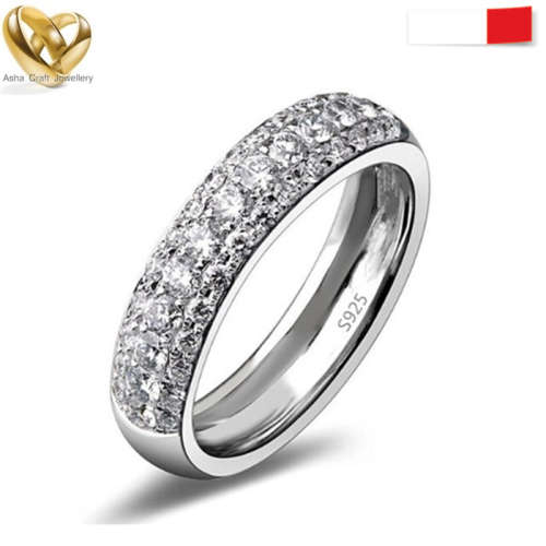Sparkling 1.98ct Cr.Diamond Anniversary Band Pave Ring. Size 8|P-