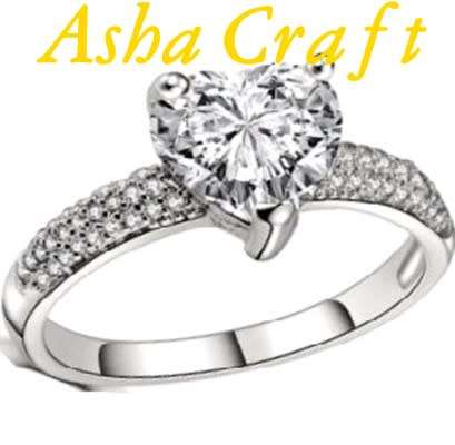 ASHA CRAFT - 2.60ct Cr.Diamond Heart Engagement Ring. Size 9.5 | S-T