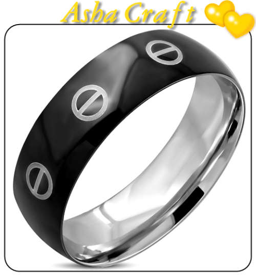 TITANIUM 8mm Wedding Band Black Gloss Finish. Size 10|T-U