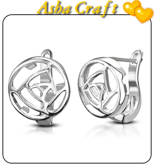 12mm Rose Flower Filigree Leverback Earrings 925 Silver