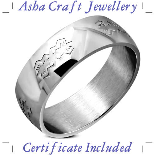 CERTIFIED Mens Titanium Tribal Wedding Band. Size 9 | R 1/2