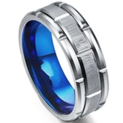 ASHA CRAFT - TITANIUM Blue Mens Wedding Band. Ring size 10 | T-U