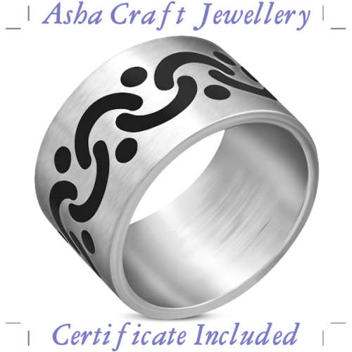 R50 COURIER! Titanium Massive 15mm Wide Statement Band. Size 8 | P 1/2