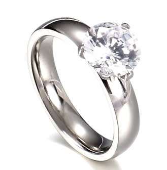 1.80ct Sparkling White CZ Solitaire Engagement Ring. Size 8