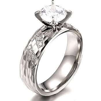 1.90ct Solitaire CZ Pave Accents Engagement Ring. Size 6