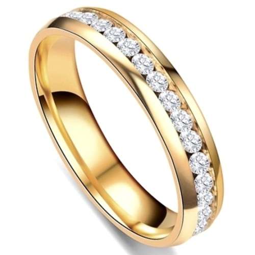 Sparkling 1.20ct CZ Full Eternity Stainless Steel Band. Ring Size 6