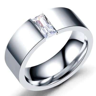 ASHA CRAFT - Sparkling 1.0ct Cr.Diamond Straight Baguette Ring. Size 11