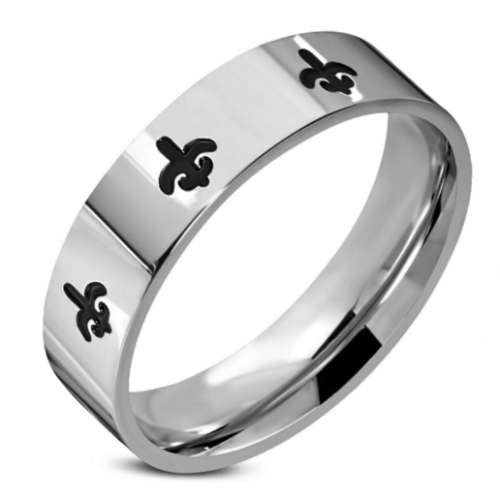 ASHA CRAFT - French Lily Fleur de lis Stainless Steel Ring. Size 13