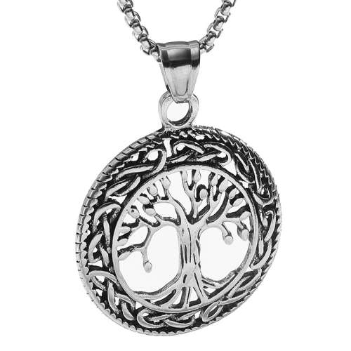 TREE OF LIFE Celtic Knot Titanium Necklace 60cm chain included