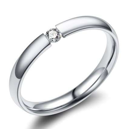 Sparkling 0.1ct Cr.Diamond Solitaire Engagement Ring. Size 11