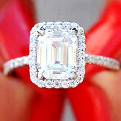 Exquisite 3.50ct CZ Platinum Plated Engagement Ring. Size 6,7,8,9,10