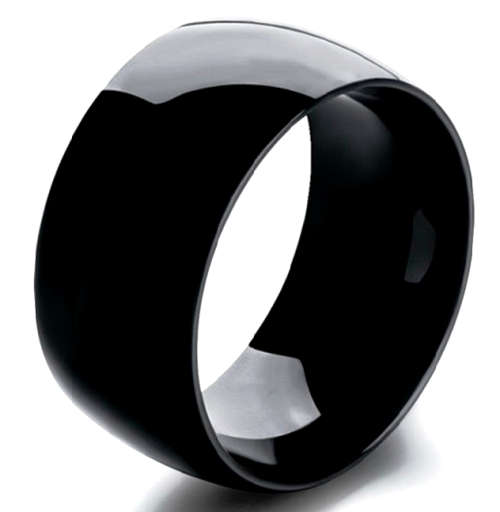 Titanium 12mm Black Band Wedding Ring. Size 7,8,9,10,11,12,13