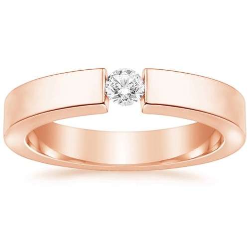 FINAL DAYS OF R1 AUCTIONS: 0.27ct CZ Rose Gold Titanium Ladies Ring. Size 9