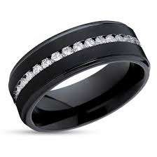 FINAL DAYS OF R1 AUTIONS: 1.50ct CZ Eternity Black Titanium Band. Ring Size 10
