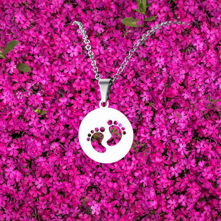 TITANIUM FOOTPRINTS NECKLACE