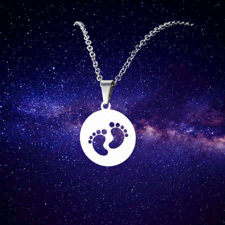 TITANIUM FOOTPRINTS NECKLACE