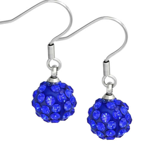 TITANIUM SHAMBALLA EARRINGS - MEDIUM BLUE