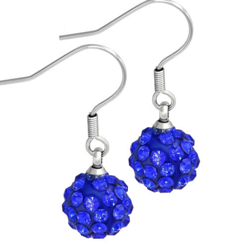 TITANIUM SHAMBALLA EARRINGS - MEDIUM BLUE