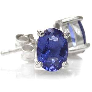 ASHA CRAFT - 1.00ct Cr. Blue Sapphire 925 Sterling Silver Stud Earrings