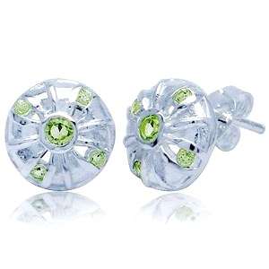 ASHA CRAFT - 0.36ct Genuine Peridot 925 Sterling Silver Stud Earrings