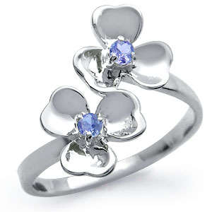 ASHA CRAFT - 100% REAL Tanzanite Designer Flower 925 Sterling Silver Ring. Size 4.5 / J.5