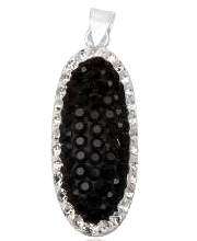 ASHA CRAFT - Black and White Swarovski Pendant in Genuine 925 Sterling Silver