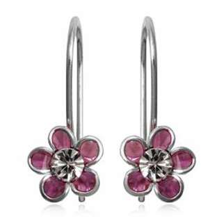 ASHA CRAFT - Enamel and Crystal Earrings set in Genuine 925 SOLID Sterling Silver