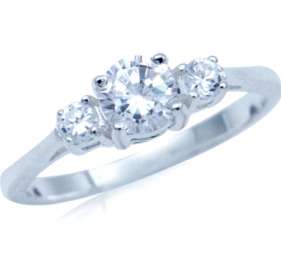 Sparkling 1.23ct White CZ 925 SOLID Sterling Silver Ring. Size 5 / K