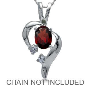 LAST ONE!! 1.03ct Genuine Garnet and White Topaz 925 Sterling Silver Pendant