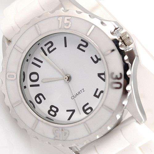 ASHA CRAFT - QUARTZ Ladies Watch - White Silicone Band