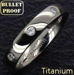 ASHA CRAFT - Bulletproof Everlasting Trio CZ Titanium Ring. Size 10 / U