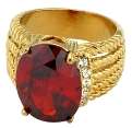 ASHA CRAFT - Huge 9.00ct Cr. Red Ruby Rope Design Cocktail Ring. Size 9 / S
