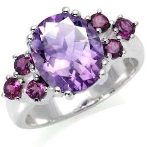 [R4430.00] ASHA CRAFT - Genuine 5.04ctw Amethyst & Rhodolite 925 Sterling Silver Ring. Size 9/S