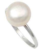 Solitaire Freshwater Pearl Rings in Solid 925 Sterling Silver. Size 7/O
