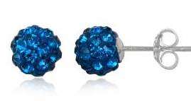 CLEARANCE SALE!! Swarovski Crystal 925 Sterling Silver Earrings - Blue