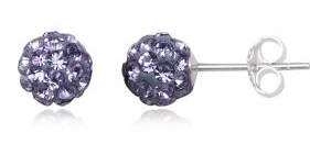 Genuine Light Purple Swarovski Crystal 925 Sterling Silver Earrings