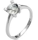 Impressive 0.80ct Cr. Diamond Solitaire 925 Sterling Silver Ring. Size 8 / O