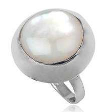Solid Genuine Mother of Pearl 925 Sterling Silver Ring. Size 9/R