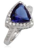 EXQUISITE!!! Cr. Sapphire and Topaz set in 925 Sterling Silver. Size 6/M